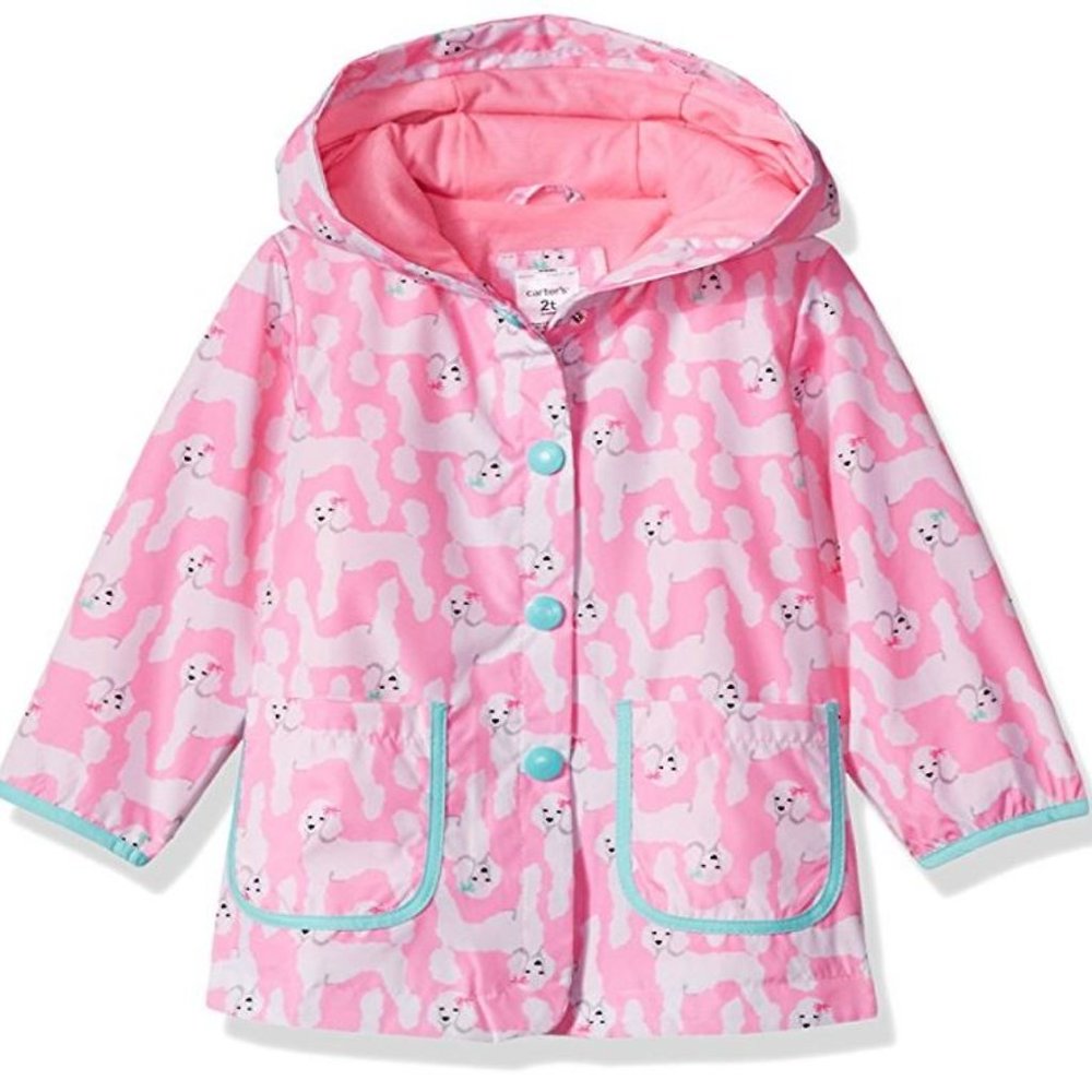 NWT Carter's Toddler Baby Girls Poppy Print Rain Coat Fleece-Lined Jacket 24M 2T - Picture 6 of 6